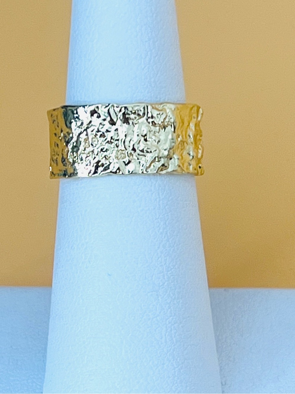 Gold plated Textured Ring size 6 and adjustable
